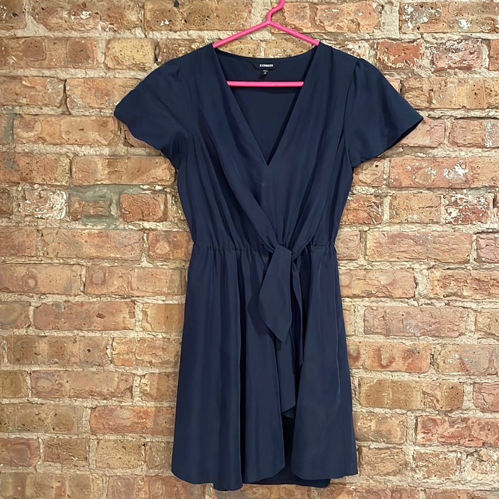 Navy Tie Dress Express - XS